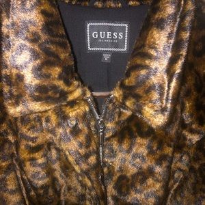 GUESS Leopard FauxFur Jacket